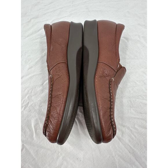 SAS Womens Comfort Shoes Size 8 Twin Slip On Loafers Brown Casual Classic - Picture 4 of 11